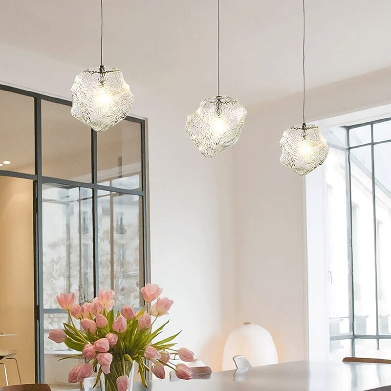15 cm LED Pendant Light Single DesignElegant Ice Cube Glass Mini Nordic Style 220-240V3