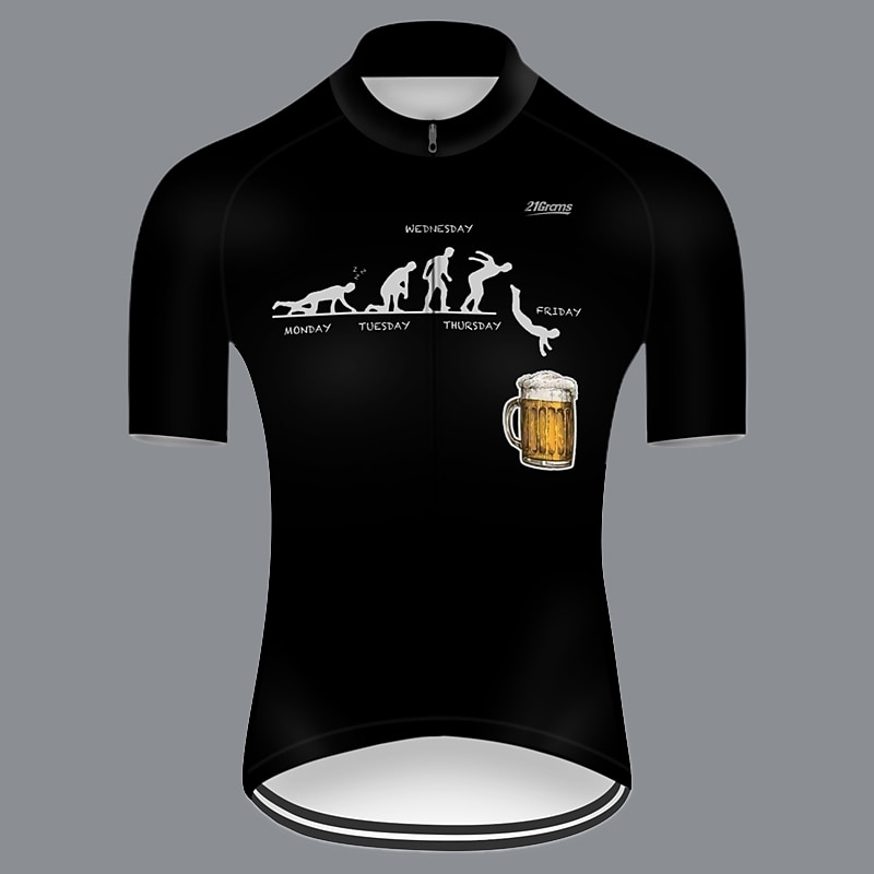 Men's Cycling Jersey Solid Color Patterned Novelty Short Sleeve Bike Jersey Top with 3 Rear Pockets Mountain Bike MTB Road Bike Cycling Cycling Quick Dry Ultraviolet Resistant Reflective Strips Sports