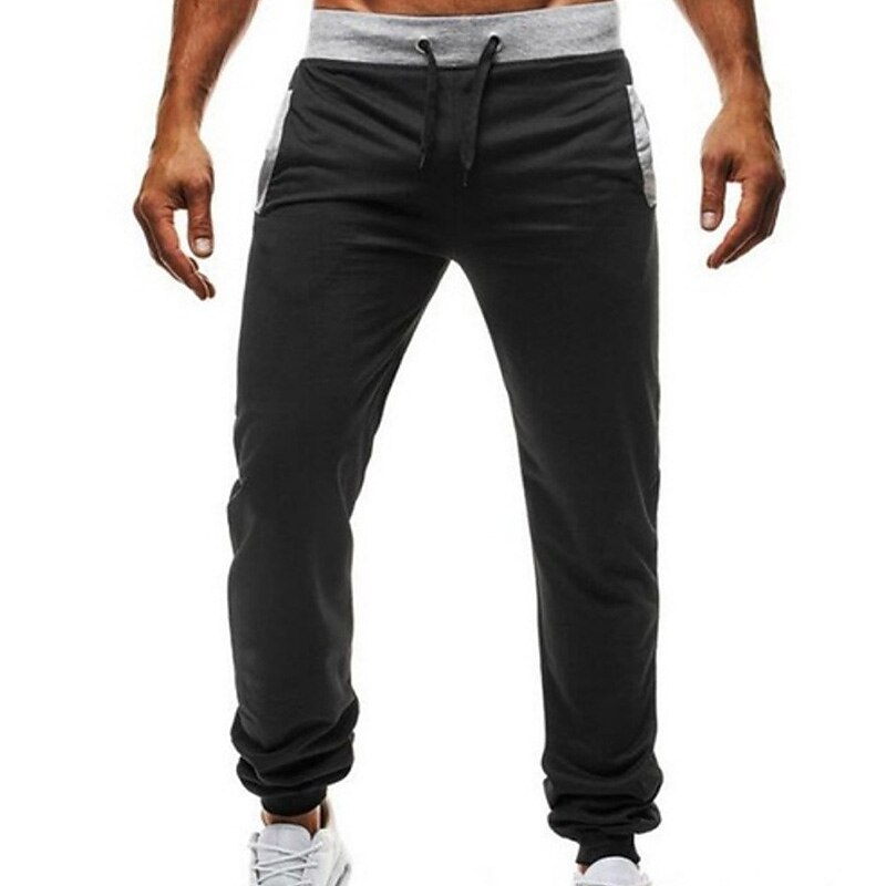 Men's Sweatpants Joggers Trousers Pocket Drawstring Elastic Waist Plain Comfort Breathable Outdoor Daily Going out Sports Fashion Black Dark Gray2