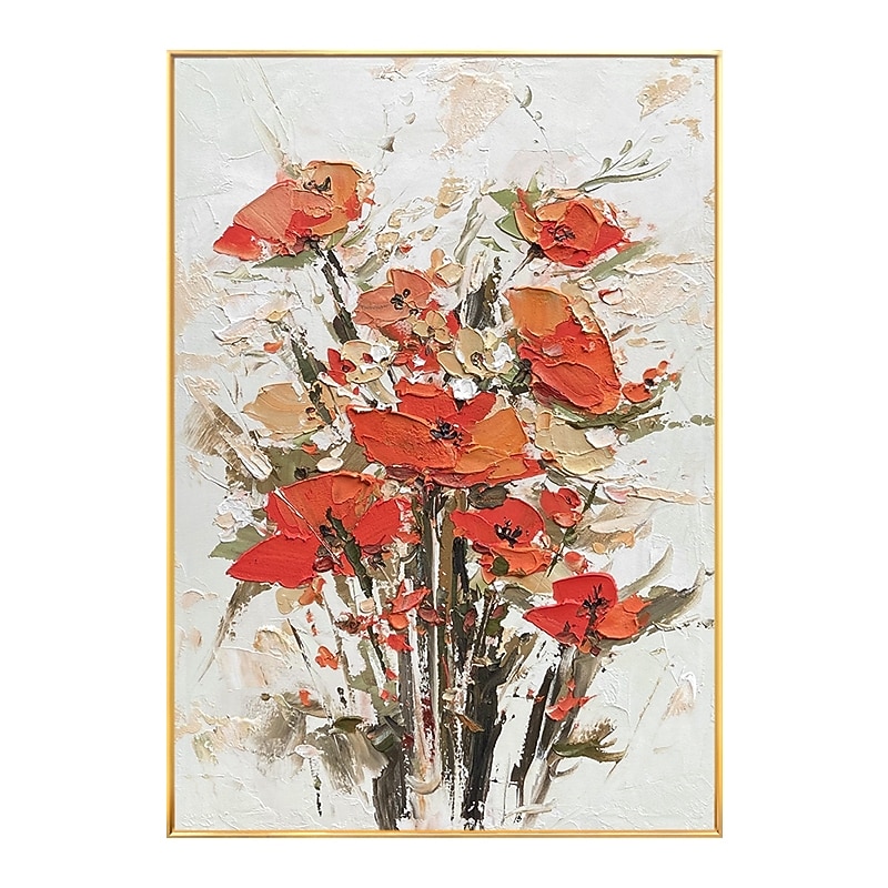 Handmade Hand Painted Oil Painting Wall Modern Fashion Abstract Flower Canvas Painting Home Decoration Decor Rolled Canvas Paingtings3