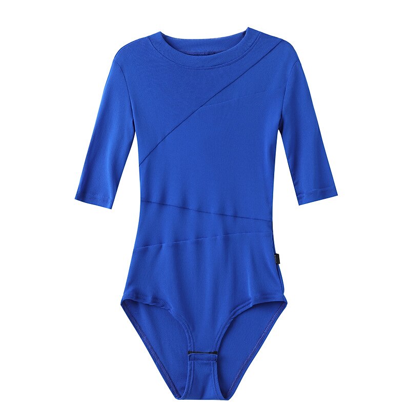 Latin Dance Activewear Leotard / Onesie Ruching Pure Color Splicing Women's Performance Training Half Sleeve High Polyester3