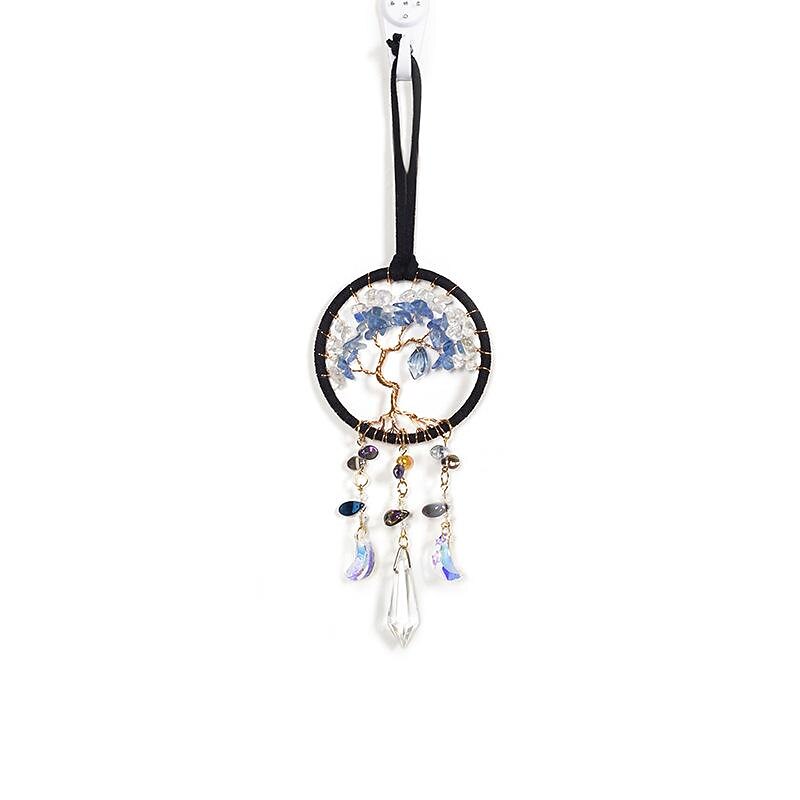 Life of Tree Sun Catcher Dream Catcher with Colorful Crystal Handmade Gift Wall Hanging Wind Chimes Car Hanging Home Pendant 7x35cm/2.76''x13.78''4