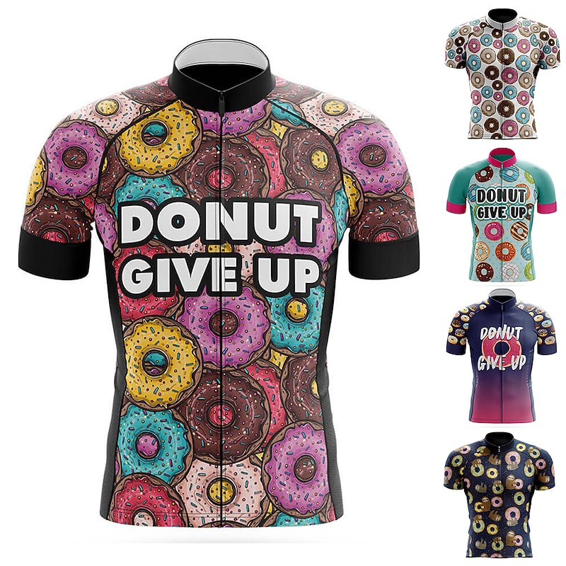 Men's Cycling Jersey Graphic Funny Short Sleeve Bike Jersey Top with 3 Rear Pockets Mountain Bike MTB Road Bike Cycling Quick Dry Reflective Strips Back Pocket Moisture Wicking Sports White Red Dark