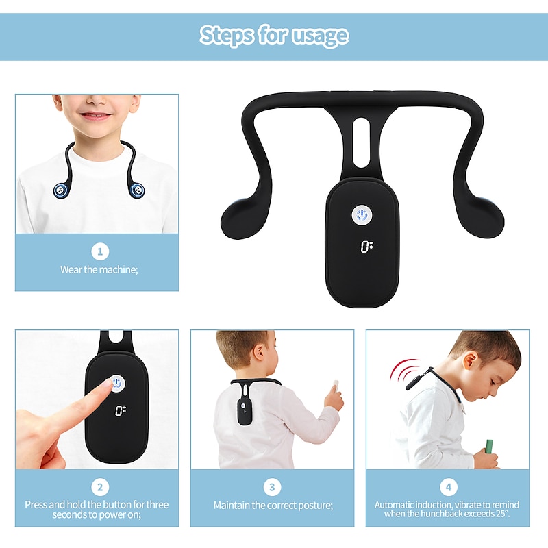 Smart Posture Corrector Device Posture Training Realtime Scientific Back Posture Correct Neck Hump Corrector Adult Kid Health3