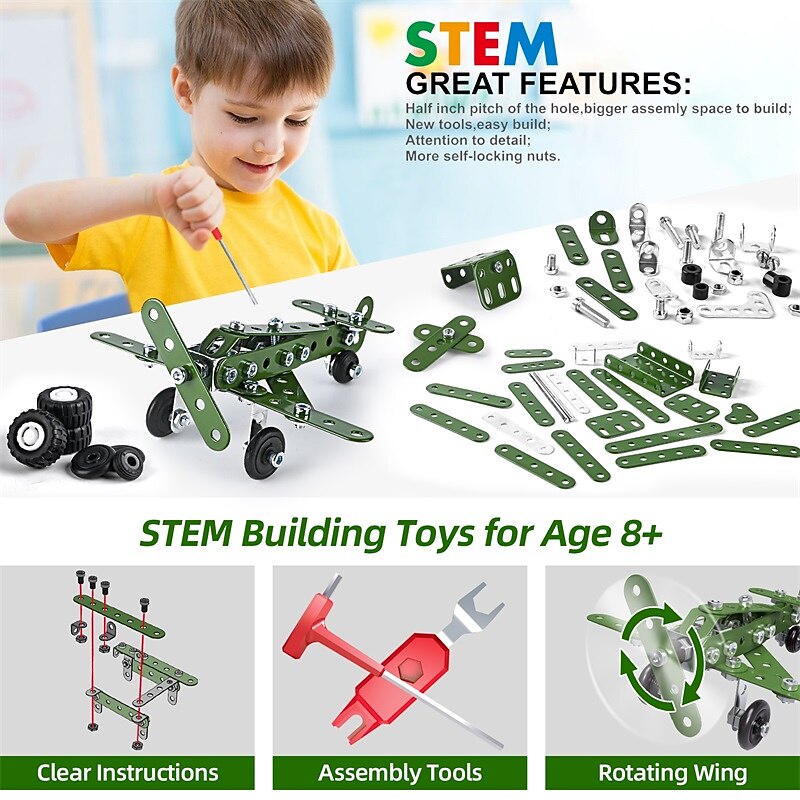 Metal Car Building Blocks Kit - Educational Learning STEM Building Blocks Toys Gifts for Kids, Engineering Construction Set for Boys & Girls Age 8 - 13 Years Up3