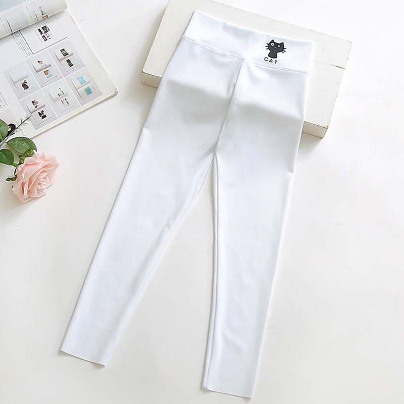 Kids Girls' Fleece Lined Leggings Animal Active Outdoor 7-13 Years Winter Black White Pink2