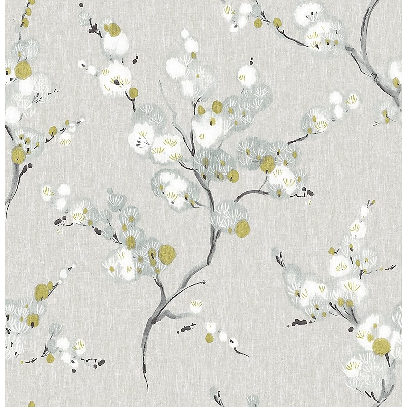 Floral Plants Wallpaper Peel and Stick Wall Sticker Removable Pvc/Vinyl Self Adhesive 17.7''x118'' (45cmx300cm)