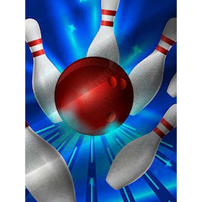 Men's Bowling Ball Shirt Button Up Shirt Short Sleeve Designer Casual Soft Outdoor Daily Holiday Summer Spring Turndown Print Button-Down White + Green Black Yellow Red Blue2