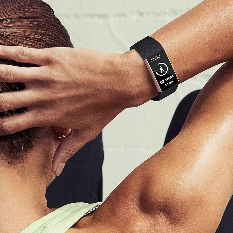 3 Pack Watch Band for Fitbit Charge 4 / Charge 3 / Charge 3 SE Silicone Replacement  Strap Soft Elastic Breathable Sport Band Wristband4