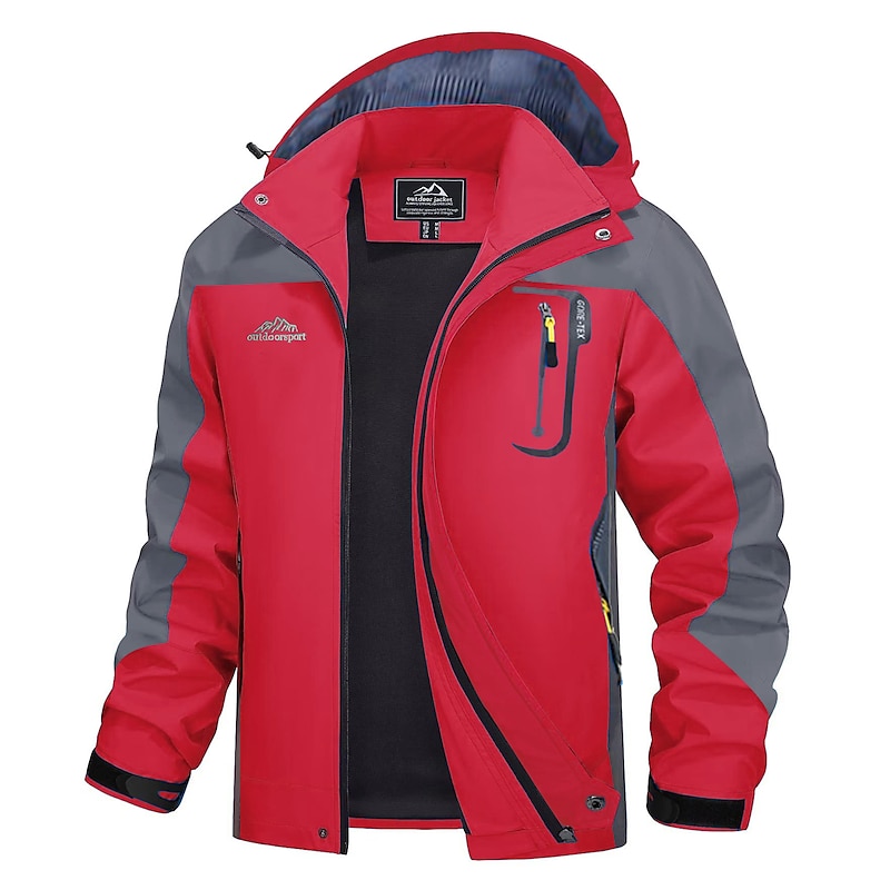 Women's Waterproof Hiking Jacket Rain Jacket Hiking Windbreaker Outdoor Thermal Warm Waterproof Windproof Quick Dry Outerwear Hoodie Raincoat Fishing Climbing Camping / Hiking / Caving Red Blue Green4