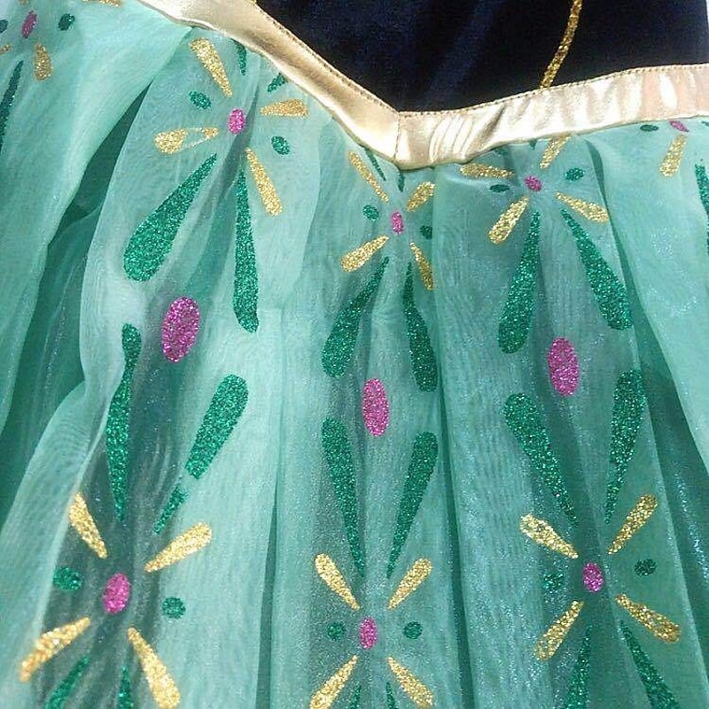Frozen Fairytale Princess Anna Flower Girl Dress Theme Party Costume Tulle Dresses Girls' Movie Cosplay Cosplay Halloween  Green (With Accessories) Dress Carnival Masquerade World Book Day Costumes3