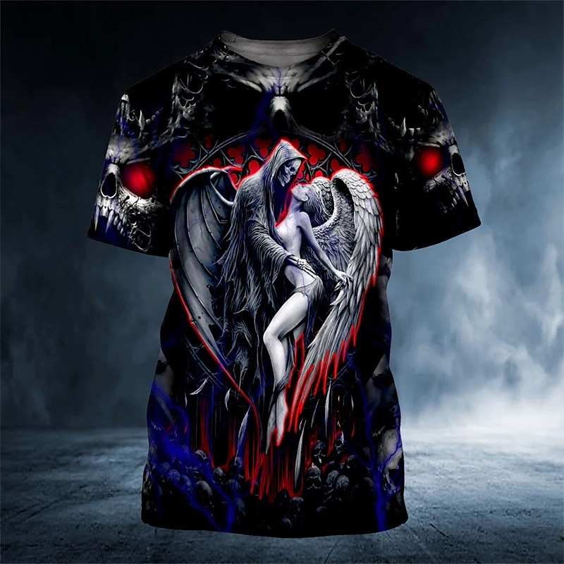 Men's Graphic Skulls T Shirt Tee Short Sleeve T shirt 3D Print Crew Neck Shirt Vintage Fashion Designer Outdoor Casual Daily 1 2 3 Spring & Summer Clothing Apparel S M L XL 2XL 3XL 4XL