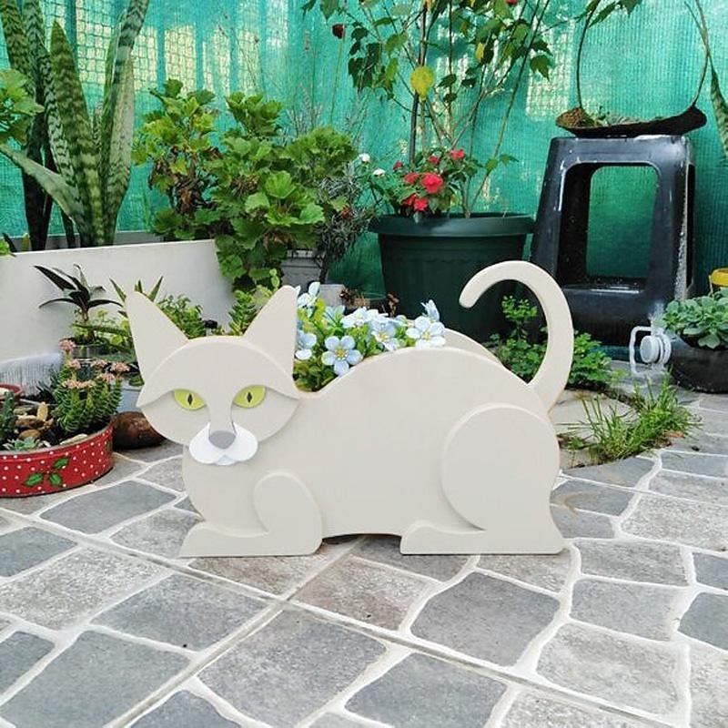 Garden Planters,Cute Dog Cat Animal Shaped Cartoon Flower Planter,Succulent Planter for Living Or Artificial Plants for Home Balcony,Garden Decoration4