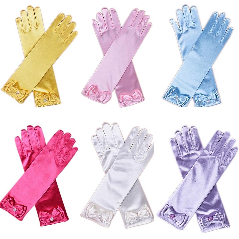 Frozen Princess Belle Elsa Gloves Girls' Movie Cosplay Accessories Flower girls Sleeves Gloves World Book Day Costumes