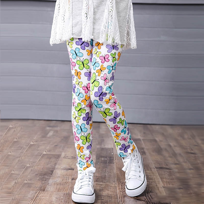 Kids Girls' Leggings Graphic Fashion Outdoor 7-13 Years Fall Black White Pink3