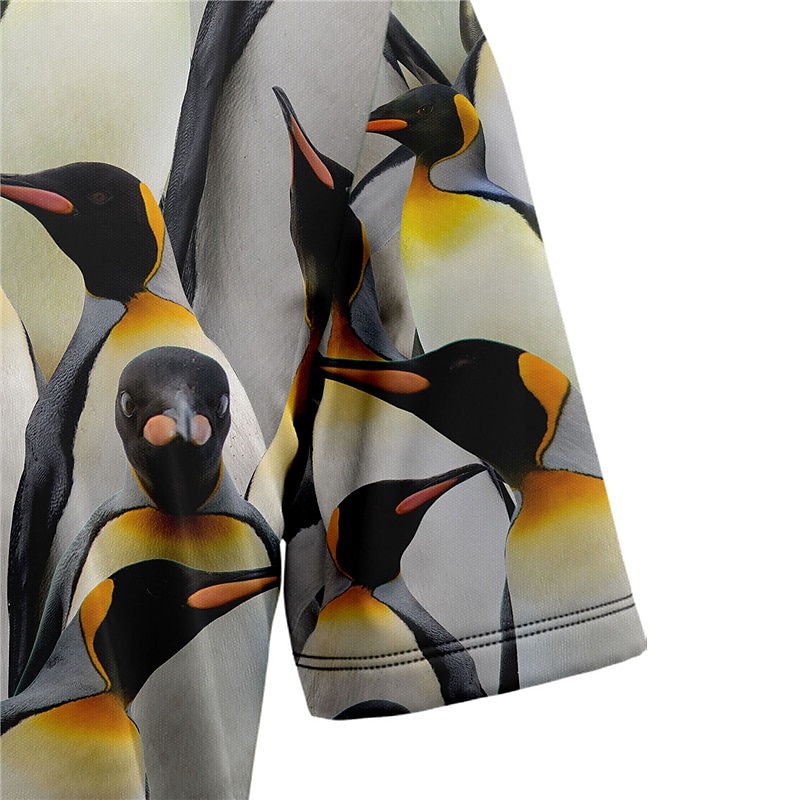 Men's Animal Tropical Penguin Shirt Summer Hawaiian Shirt Aloha Shirt Short Sleeves Shirt Turndown Tropical Fashion Hawaiian Street Casual Hawaiian Gray S M L3