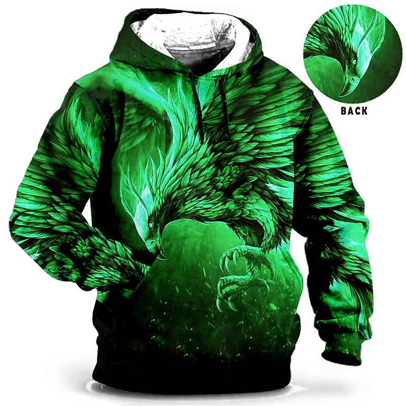 Men's Animal Graphic Prints Hoodie Hoodies Sweatshirt Streetwear Designer Long Sleeve Hooded Daily Sports Blue Purple Print Spring &  Fall Designer4