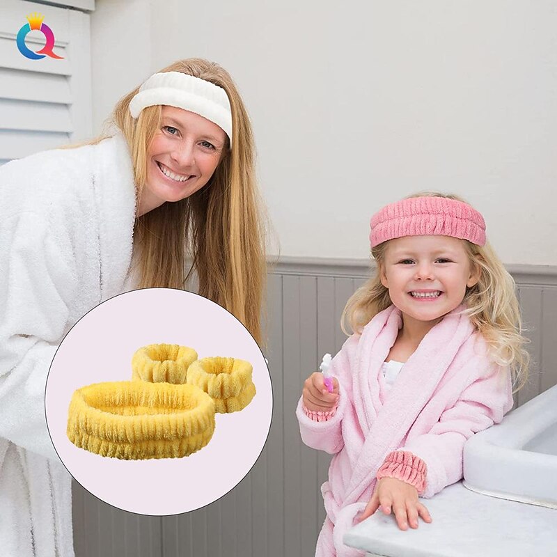 Spa Headband for Washing Face and Matching Wristbands, Teen Girls Fuzzy Skincare Headbands, Kids Soft Facial Makeup Head Band, Shower Skin Care Girl Hair Sleepover Party Supplies3