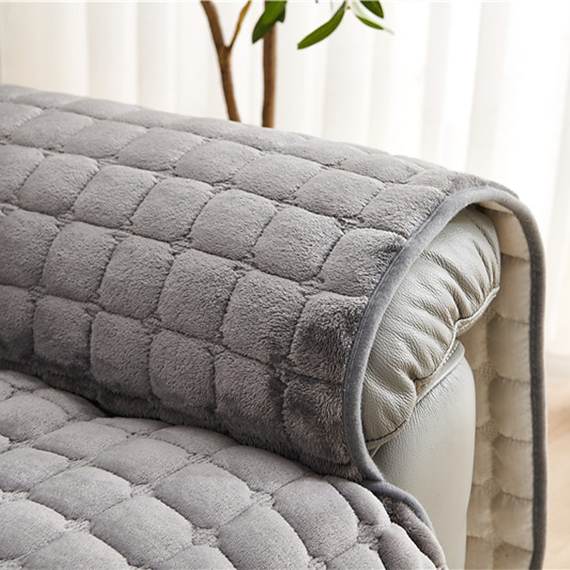 Plush Recliner Covers Velvet Recliner Sofa Cover 1 Seater Armchair Slipcover Slip Resistant Recliner Sofa Slipcover Seat Furniture Protector Anti-Slip Couch Covers for Dogs Cats Kids3