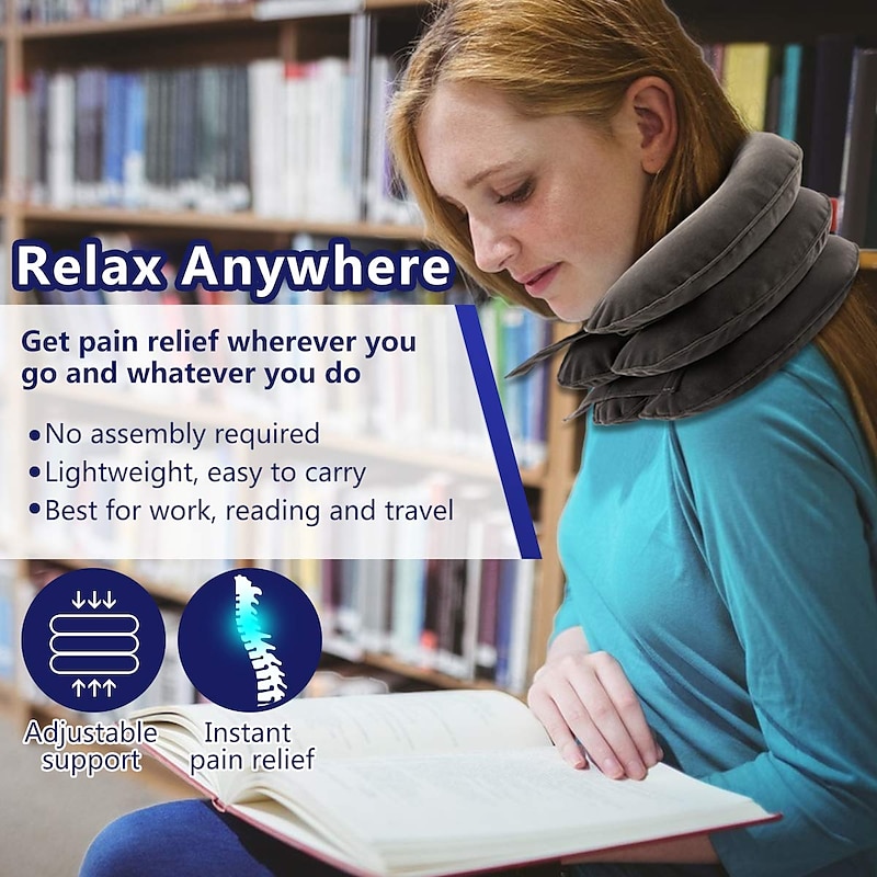 Cervical Neck Traction Device for Instant Neck Pain Relief - Inflatable & Adjustable Neck Stretcher Neck Support Brace, Best Neck Traction Pillow for Home Use Neck Decompression3