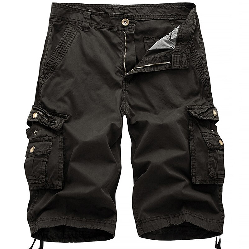 Men's Cargo Shorts Shorts Hiking Shorts Leg Drawstring 6 Pocket Plain Comfort Outdoor Daily Going out Cotton Blend Fashion Streetwear Black Wine4