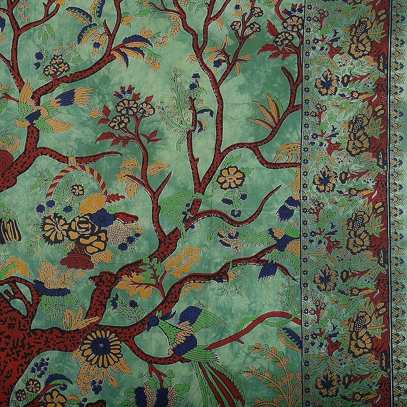 Tapestry Green Tree of Life Wall Hanging Psychedelic Tapestries Indian Cotton Twin Bedspread Picnic Sheet Wall Decor Blanket Wall Art Hippie Bedroom Livingroom4