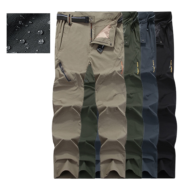 Men's Work Pants Waterproof Hiking Pants Summer Outdoor Waterproof Windproof Quick Dry Lightweight Pants / Trousers Bottoms Black Army Green Fishing Climbing Beach M L XL 2XL 3XL3