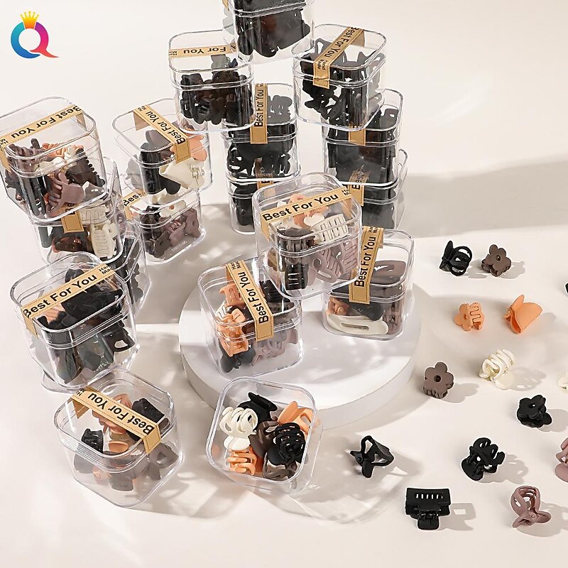 One Box Mini Hair Claw Clips for Girls and Women Funtopia 10Pcs Small Hair Clips Pins Clamps Non Slip Tiny Plastic Jaw Clips