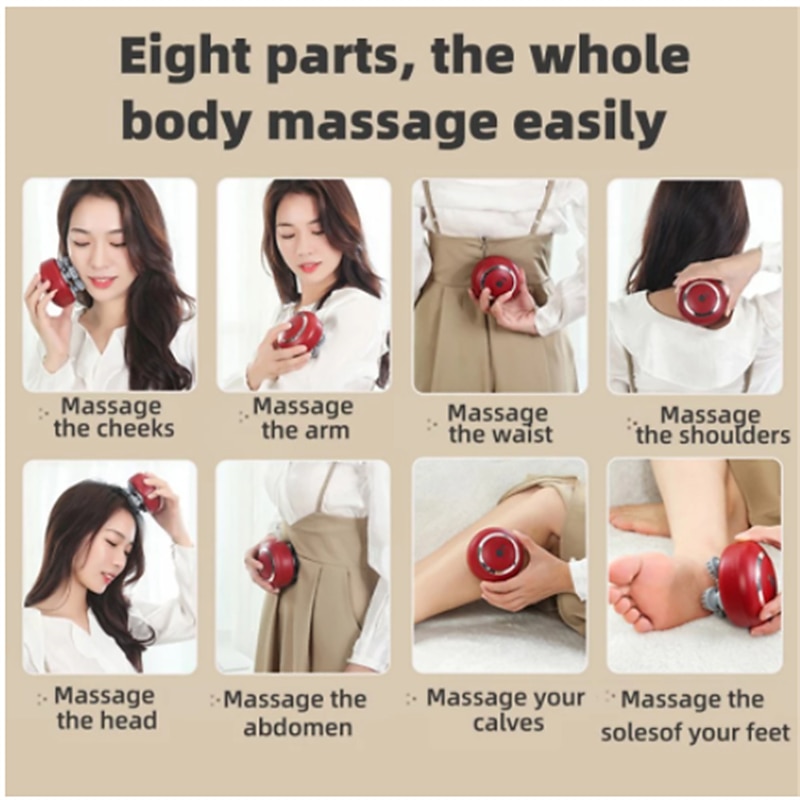 Electric Scalp Massager With Red Light and Vibration Heated Handheld Head Massager For Hair Growth Stress Relief Body Massage4