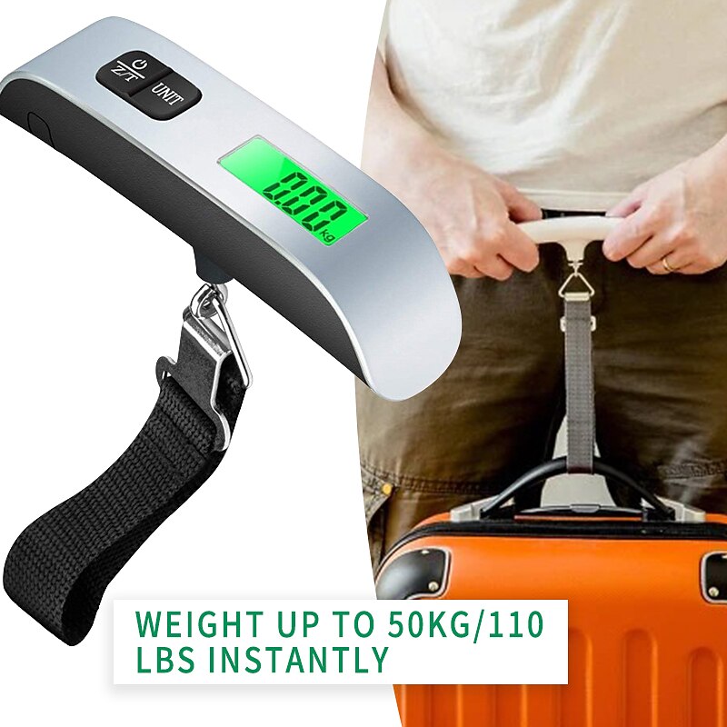 Portable LCD Digital Luggage Weight Scales Hanging Suitcase Baggage Travel Scale with Belt for Electronic Weight Tool 50kg/110lb2