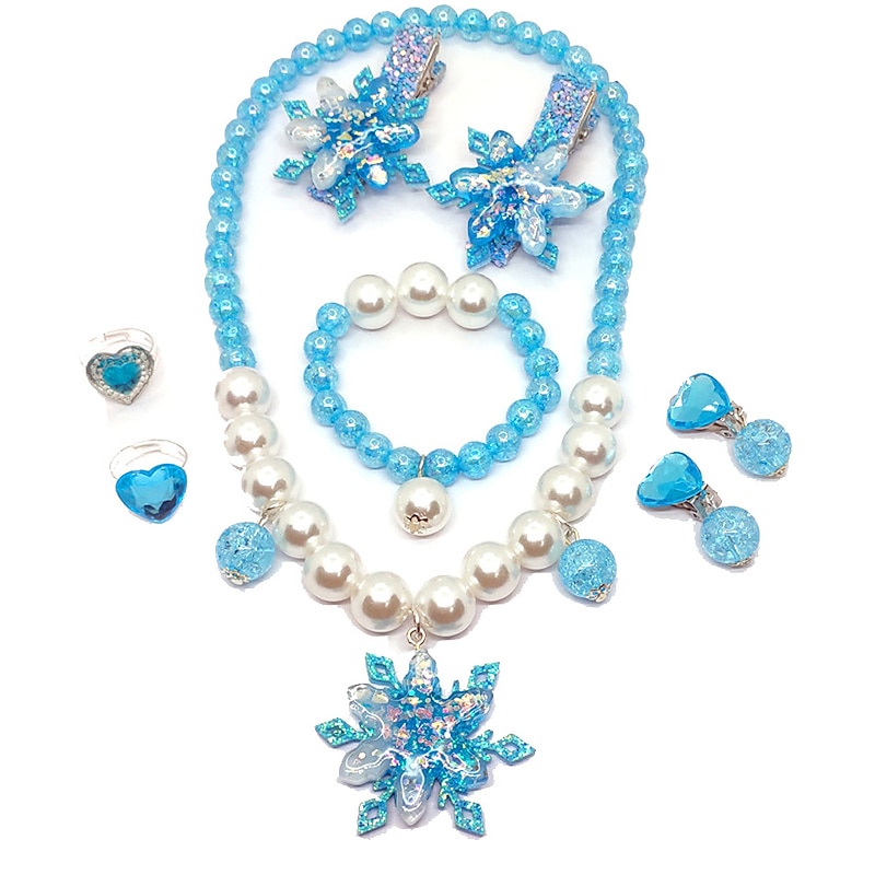 Frozen Fairytale Princess Elsa Flower Girl Dress Vacation Dress Theme Party Costume Girls' Movie Cosplay Halloween Blue Blue (With Accessories) Dress Carnival Masquerade World Book Day Costumes4