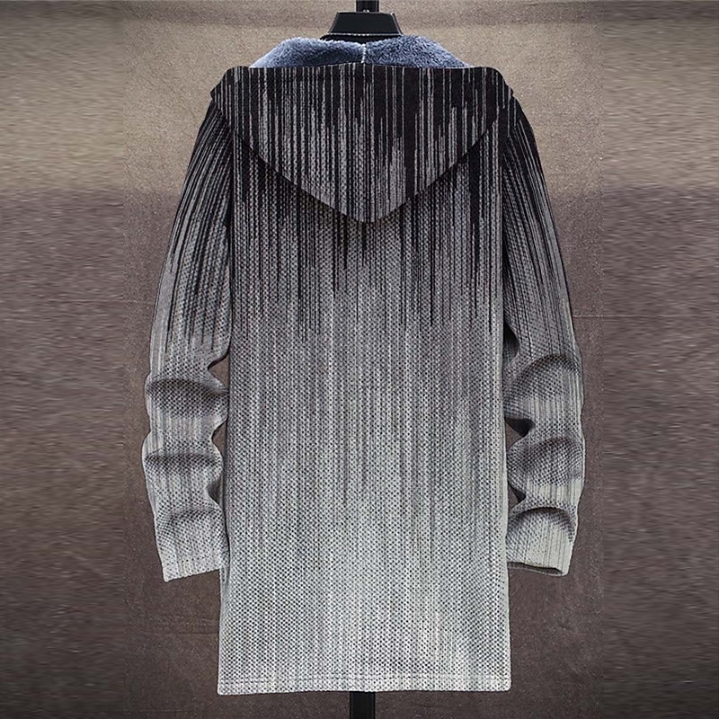 Men's Optical Illusion Graphic Prints Gradual Winter Coat Fleece Jacket Coat Warm Comfortable Breathable Fashion Streetwear Sport Sports & Outdoor Daily Wear Going out Zipper Pocket Print Fall4