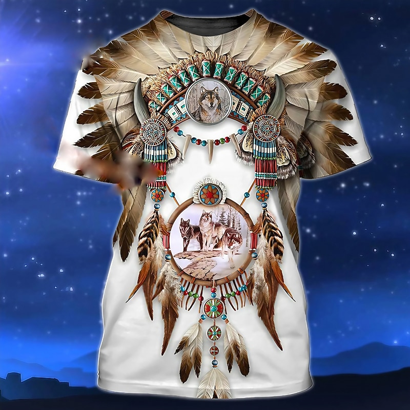 Men's Graphic Wolf T Shirt Tee Short Sleeve T shirt 3D Print Crew Neck Shirt Designer Lightweight Comfort Casual Daily Sports White Spring & Summer Clothing Apparel S M L XL 2XL 3XL