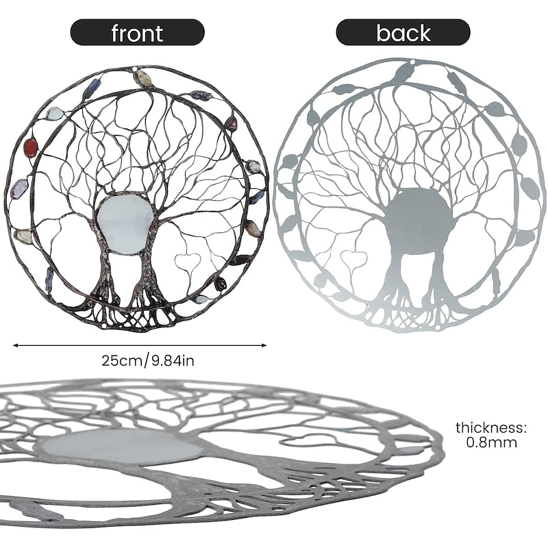 Metal Tree Of Life Ring Wrought Iron Ring Of Life Garden Crafts Wall Decoraiton Patio Yard Crafts Accessory2