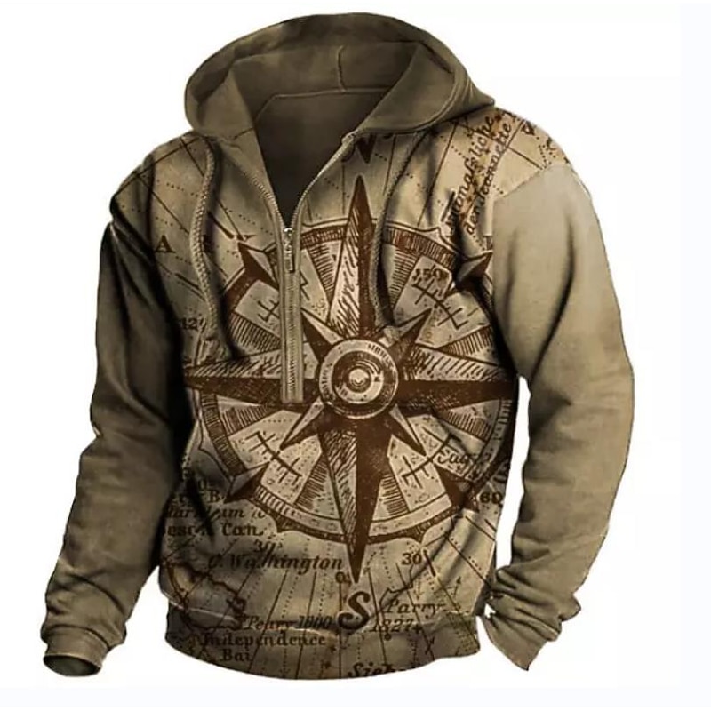 Men's Graphic Prints Hoodie Hoodies Sweatshirt Streetwear Designer Long Sleeve Hooded Casual Daily Sports Yellow Red Zipper Print Spring &  Fall Designer2