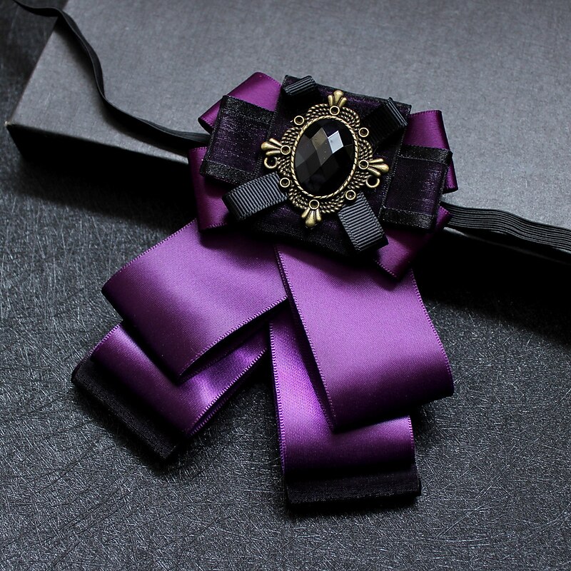 Men's Fashion Bow Tie Solid Color Black Yellow Red 20233