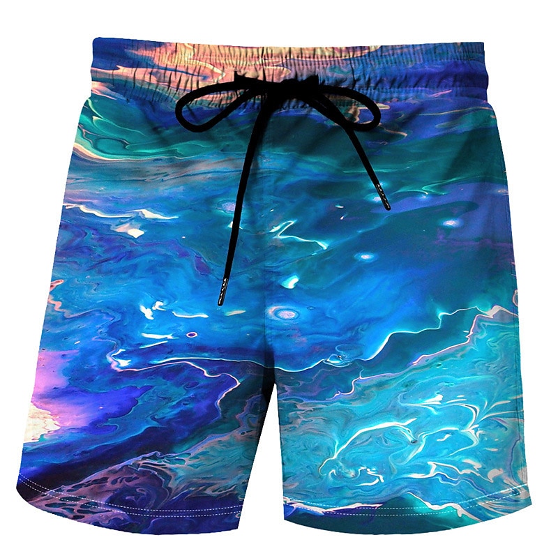 Men's Tie Dye Swim Trunks Swim Shorts Board Shorts Mid Waist Streetwear Stylish Classic Style Casual Holiday Beach Drawstring Elastic Waist Designer Clothing Apparel4