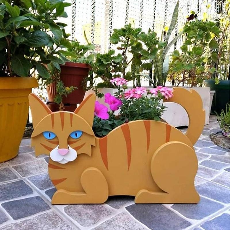 Garden Planters,Cute Dog Cat Animal Shaped Cartoon Flower Planter,Succulent Planter for Living Or Artificial Plants for Home Balcony,Garden Decoration3