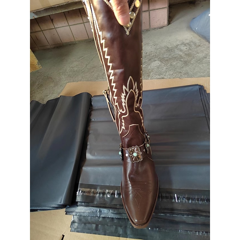 1970s Shoes Western Boot Square Toe Hippie Cowboy Fancy Dress Women's Masquerade Party / Evening Pride Parade Pride Month Adults' Shoes2