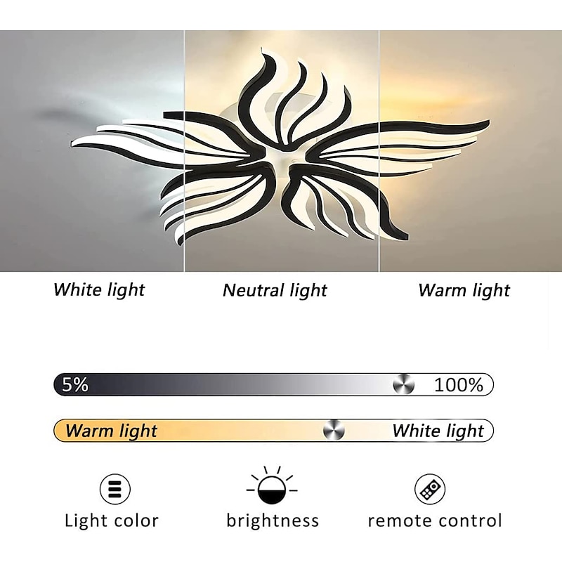 Ceiling Lights Dimmable Cluster Design Ceiling Lights Plastic Artistic Style Modern Style Novelty Black LED Modern 110-240 V3