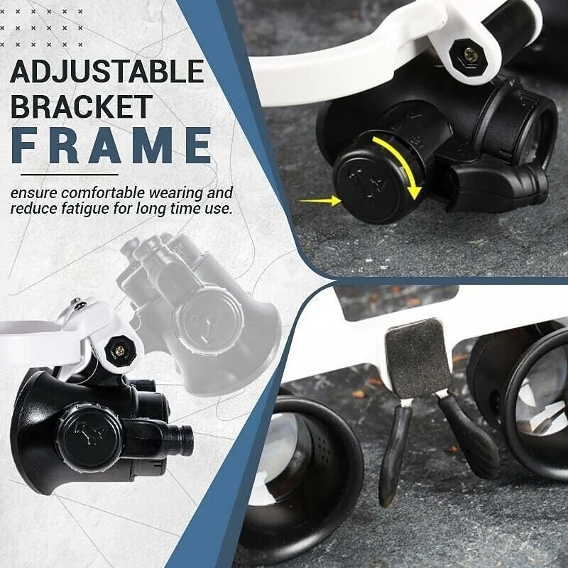 Magnifying Glasses 8X 15X 23X Magnifier LED Headband Glass Eye Magnifying Repair Tool Watchmaking Coin Stamp Currency Book Errors Jewelry Necklace Magnifier Glasses Beading Biology Loupe Microscope3