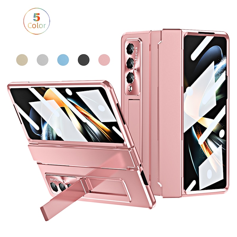 Phone Case For Samsung Galaxy Z Fold 7 Z Fold 6 Z Fold 5 Z Fold 4 Z Fold 3 Full Body Case with Stand Holder Flip Full Body Protective Solid Colored PC