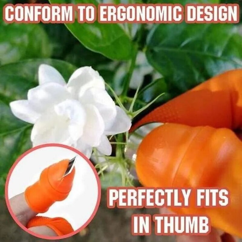 Silicone Thumb Knife Finger Protector Vegetable Harvesting Knife Plant Blade Scissors Cutting Rings Garden Gloves4