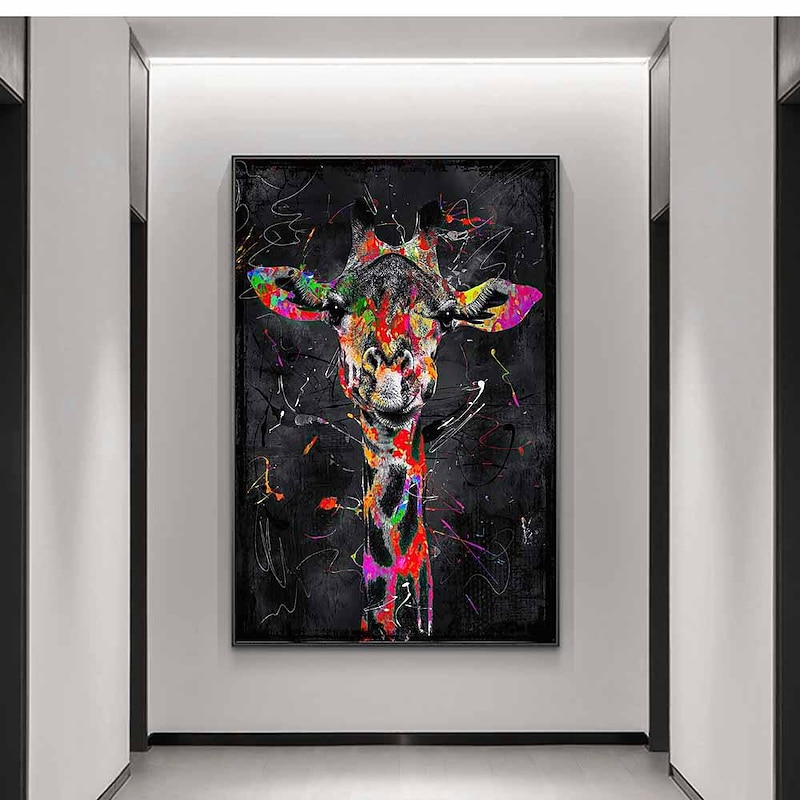 Giraffe Graffiti Wall Art Canvas Paintings on the Wall Art Posters and Prints Animals Modern Pictures For Kids Room Decor4