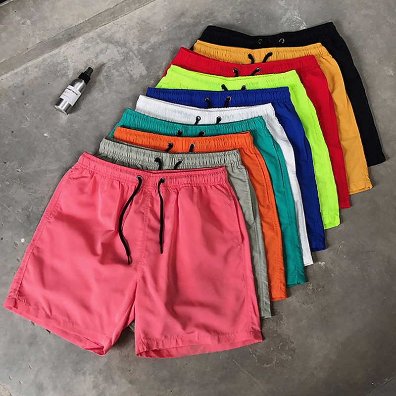 Men's Board Shorts Swim Shorts Swim Trunks Beach Shorts Pocket Drawstring Plain Comfort Outdoor Daily Holiday Simple Casual Grass Green Black Micro-elastic2