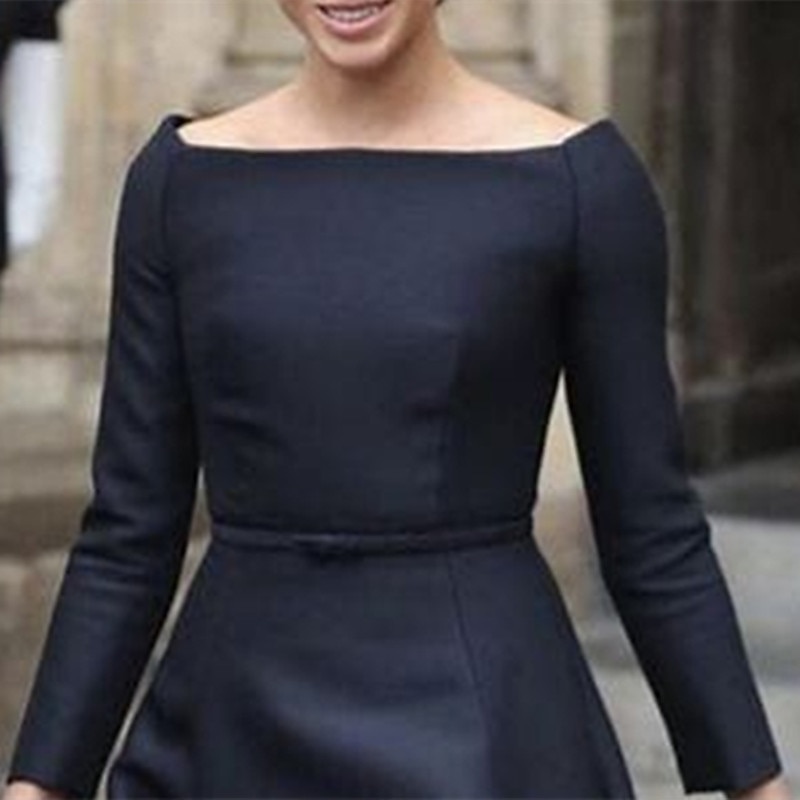 A-Line Mother of the Bride Dress Elegant Simple Jewel Neck Tea Length Knee Length Taffeta Long Sleeve with Sash / Ribbon Solid Color2