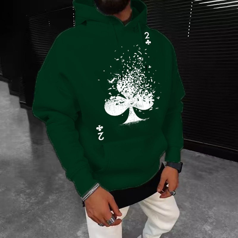 Men's Solid Color Poker Hoodie Hoodies Sweatshirt Streetwear Sportswear Long Sleeve Hooded Sports & Outdoor Casual Streetwear Apricot Black Drawstring Fall Winter Designer2