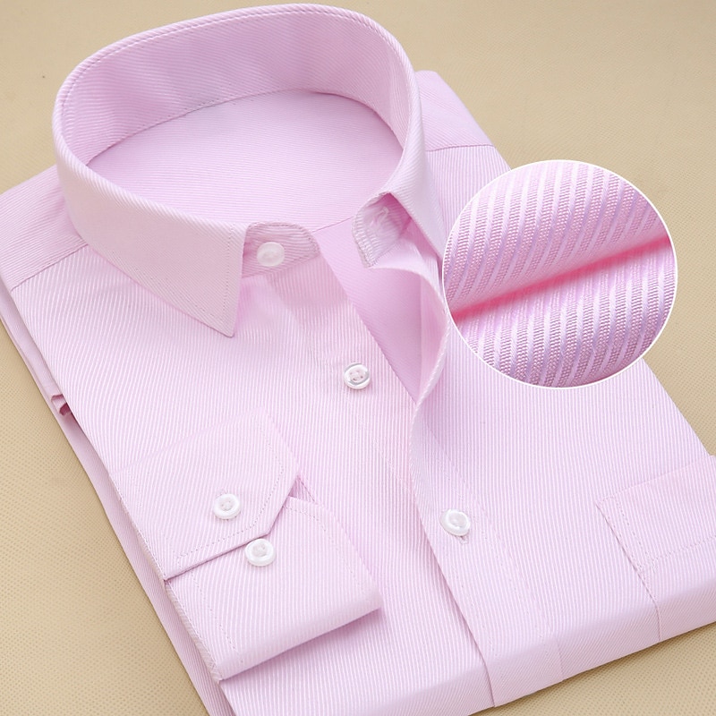 Men's Dress Shirt Wedding Going out Black White Pink Light Blue Long Sleeve Turndown Spring Fall Clothing Apparel2