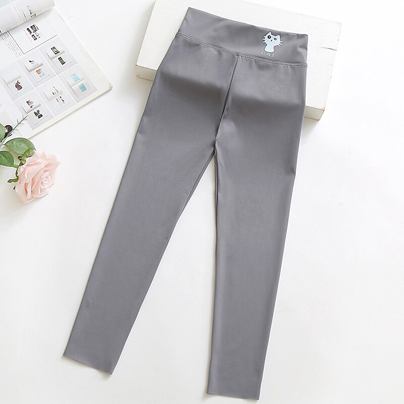 Kids Girls' Fleece Lined Leggings Animal Active Outdoor 7-13 Years Winter Black White Pink3