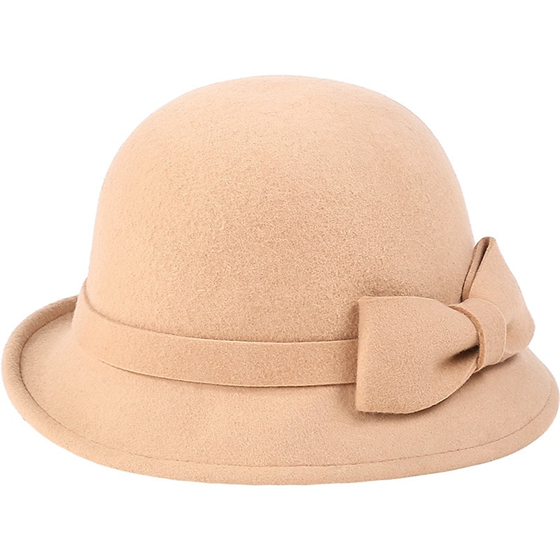 EE 2022 Autumn and Winter Hat Wool Bucket Hat Casual Holiday Retro Bowknot Women's Korean Versatile Hat